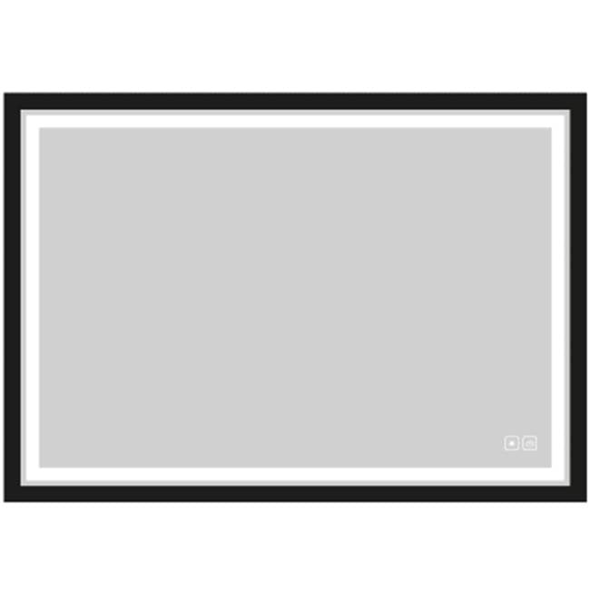 Madeli - Madeli Portrait Lighted Slique Mirror, 60'' x 36'' x 7/8'', Rectangular, Frame in Satin Brass, 2700/4000K Temperature, Deffoger, Dimmable - Satin Brass