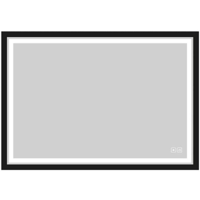 Madeli - Madeli Portrait Lighted Slique Mirror, 60'' x 36'' x 7/8'', Rectangular, Frame in Matte Black, 2700/4000K Temperature, Deffoger, Dimmable - Matte Black