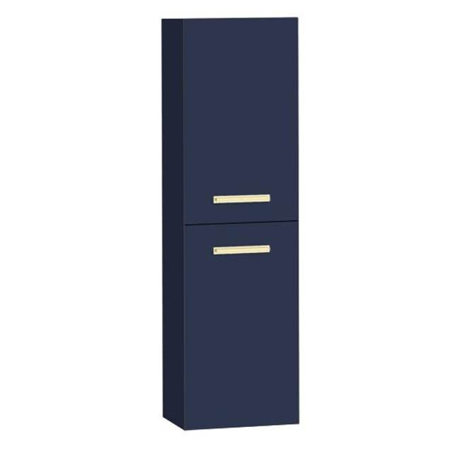 Madeli - Madeli Omni 20''W x 18''D x 71''H Wall Hung Linen Cabinet R Hinged in Sapphire/HW: Satin Brass(SB) - Sapphire With Satin Brass