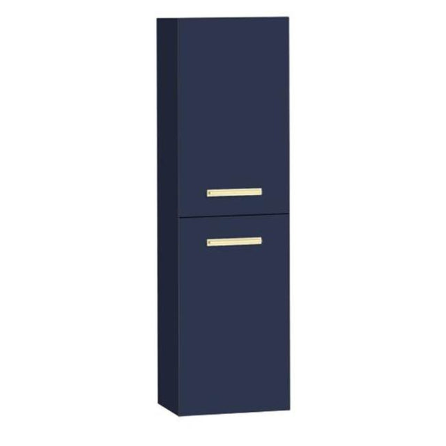 Madeli - Madeli Omni 20''W x 18''D x 71''H Wall Hung Linen Cabinet R Hinged in Sapphire/HW: Satin Brass(SB) - Sapphire With Satin Brass