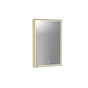 Madeli - Madeli Pioneer Lighted Mirrored Cabinet, Surface Mount, 24'' x 36'' x 4-3/4'', R Hinged, Frame in Satin Brass, 2700/4000K Temperature, Deffoger, Dimmable, Three-direction Light Diffuser - Satin Brass