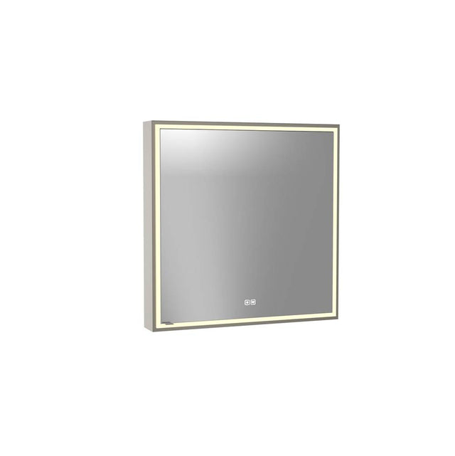 Madeli - Madeli Pioneer Lighted Mirrored Cabinet, Surface Mount, 30'' x 30'' x 4-3/4'', L Hinged, Frame in Brushed Nickel, 2700/4000K Temperature, Deffoger, Dimmable, Three-direction Light Diffuser - Brushed Nickel
