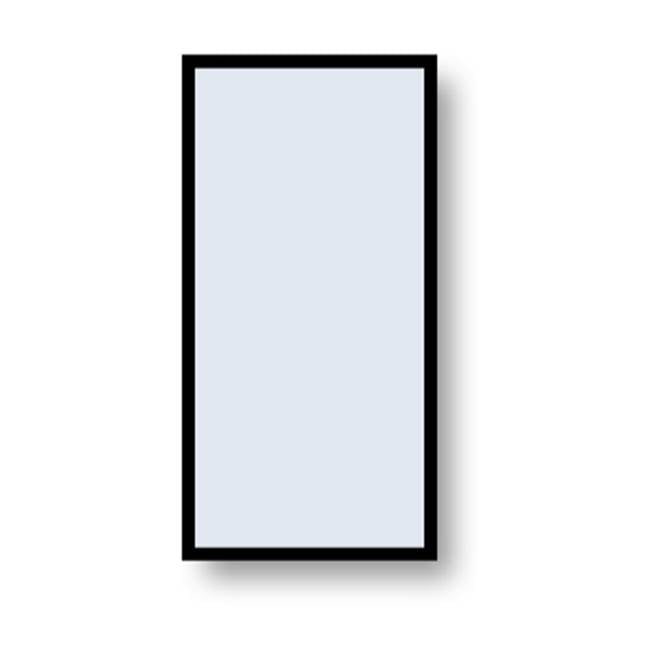 Madeli - Madeli Accent Framed Mirror, 24'' x 48'' x 3/4'', Rectangle, Matte Black - Matte Black