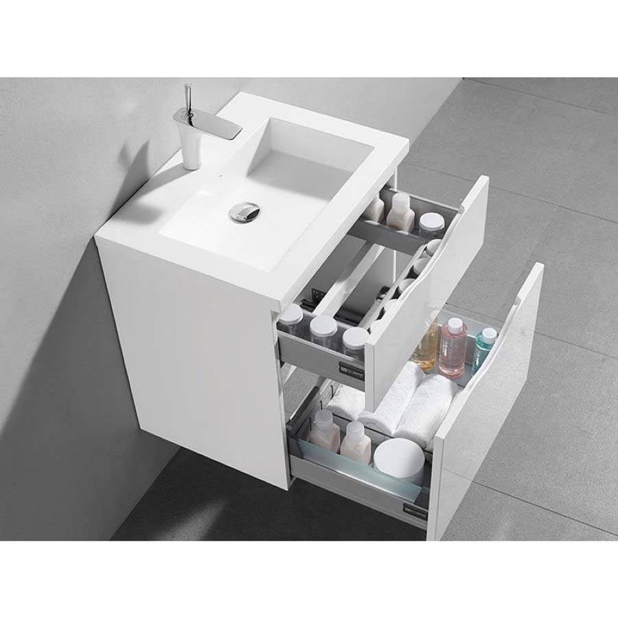Madeli Milano 24'' Free Standing Vanity Cabinet Ash Grey/HW: Brushed Nickel(BN)