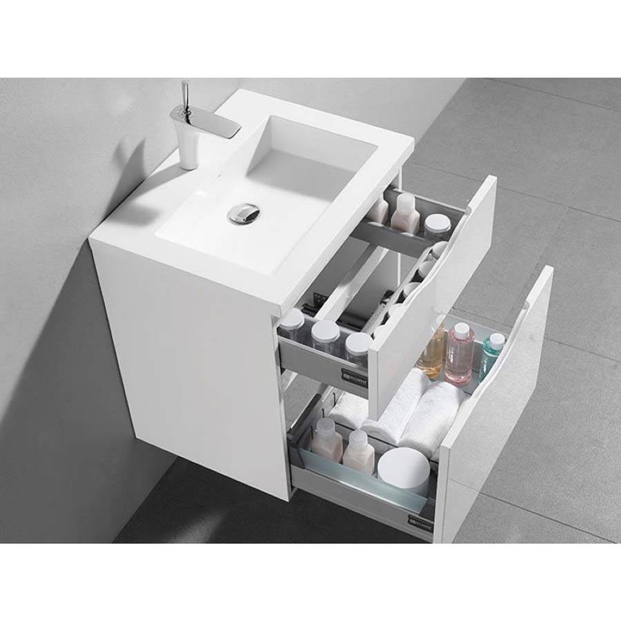 Madeli Milano 36'' Free Standing Vanity Cabinet Ash Grey/HW: Polished Chrome(PC)