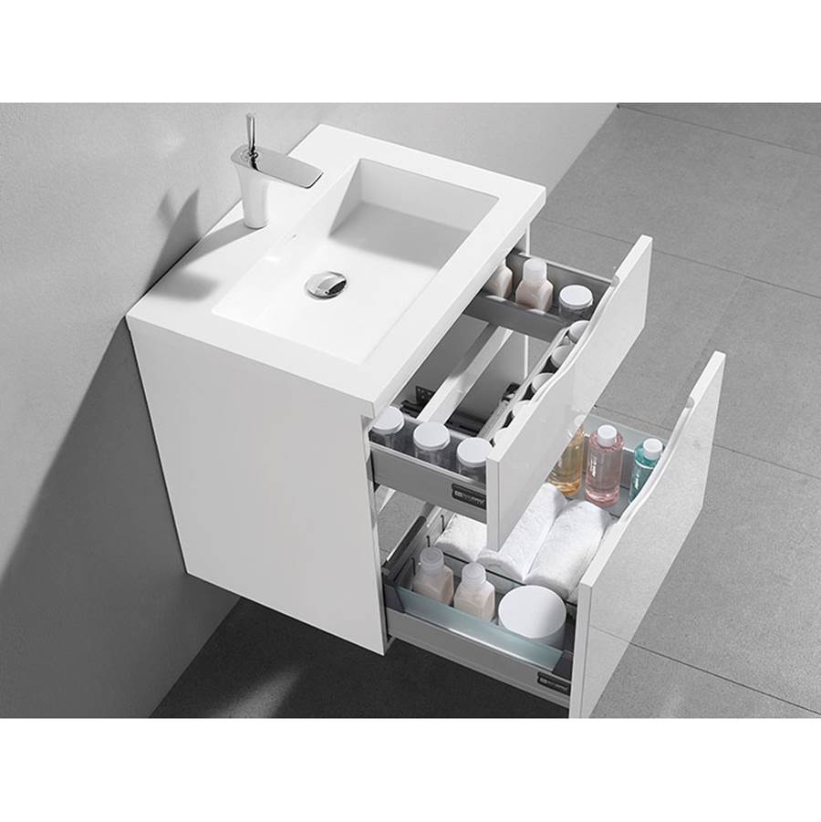 Madeli Milano 42'' Free Standing Vanity Cabinet White/HW: Polished Nickel(PN)
