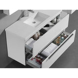 Madeli Urban 42'' Wall hung  Vanity Cabinet in White Finish/HW: Polished Chrome(PC)