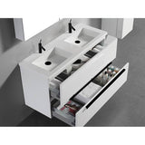 Madeli Urban 48D'' Wall hung  Vanity Cabinet in White Finish/HW: Satin Brass(SB)