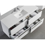 Madeli Urban 60C'' Wall hung  Vanity Cabinet in White Finish/HW: Matte Black(MB)