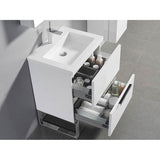 Madeli Soho 24'' Free standing Vanity Cabinet in White/HW: Polished Nickel(PN)