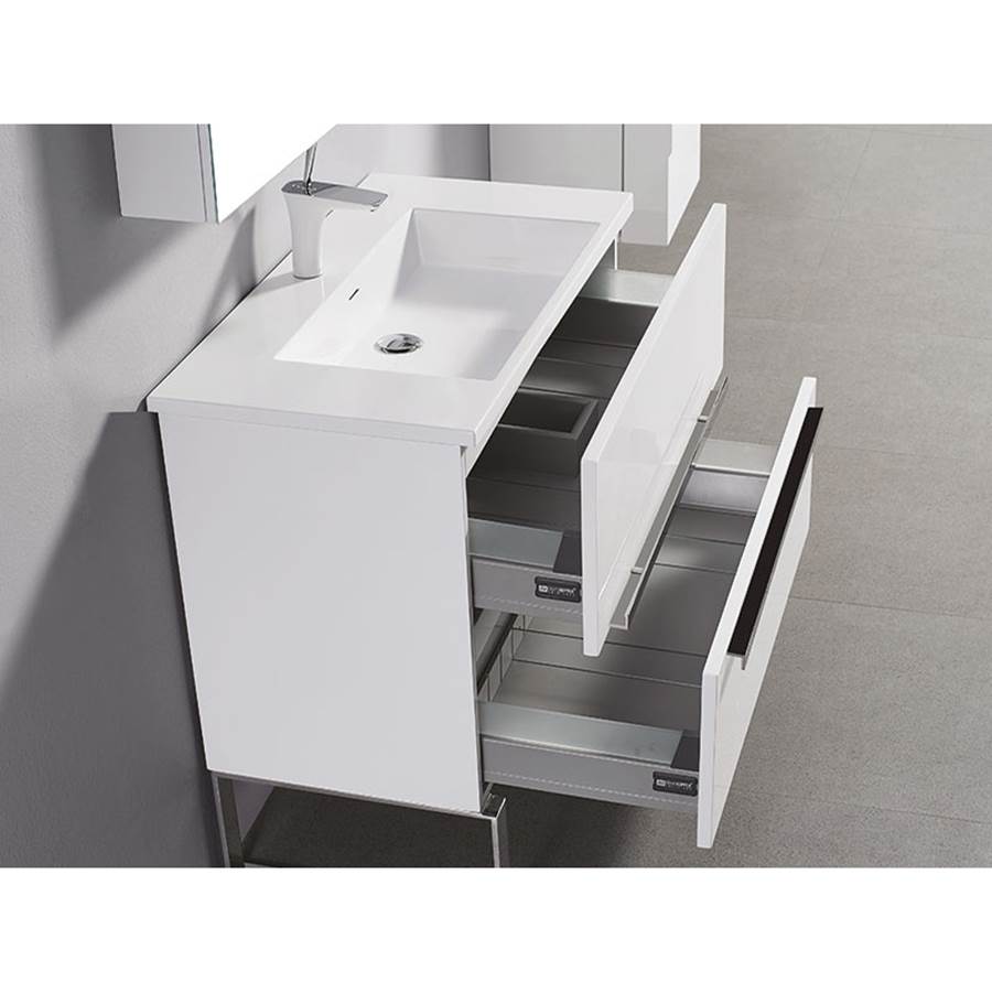 Madeli Soho 36'' Free standing Vanity Cabinet in White/HW: Polished Chrome(PC)