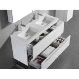 Madeli Soho 48D'' Free standing Vanity Cabinet in White/HW: Satin Brass(SB)