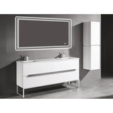 Madeli - Madeli Soho 72'' Free standing Vanity Cabinet in White/HW: Brushed Nickel(BN) - White With Brushed Nickel