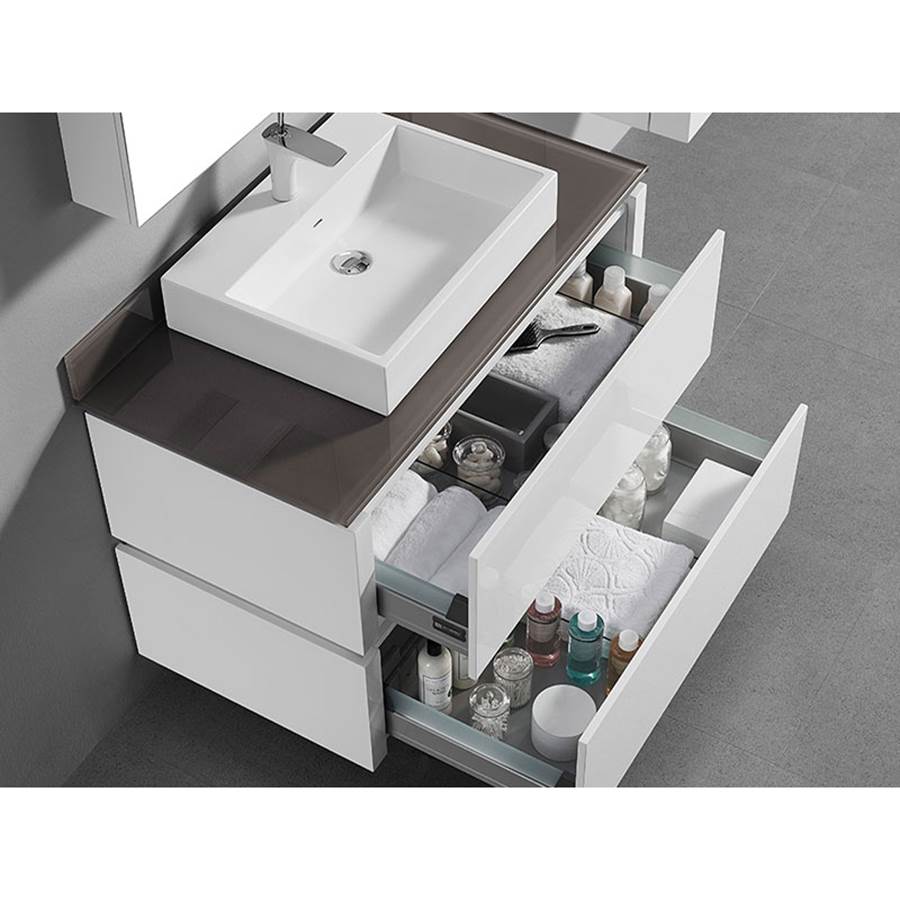 Madeli Cube 42'' Wall hung  Vanity Cabinet in White Finish