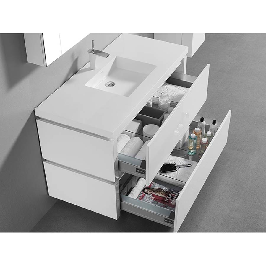 Madeli Cube 48C'' Wall hung  Vanity Cabinet in White Finish