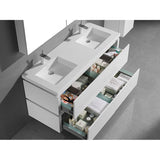 Madeli Cube 60D'' Wall hung  Vanity Cabinet in White Finish