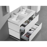 Madeli Metro 48D'' Free Standing Vanity in White/HW: Polished Nickel(PN)