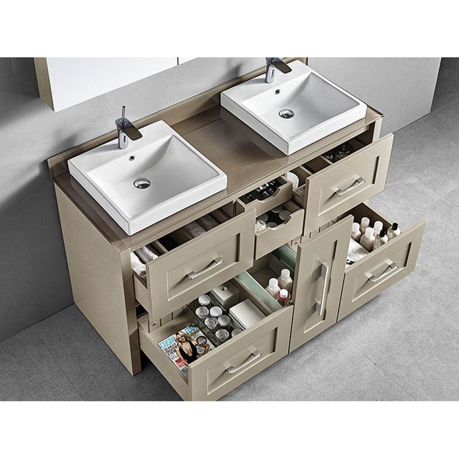 Madeli Retro 60D'' Free Standing Vanity White/HW: Polished Nickel(PN)