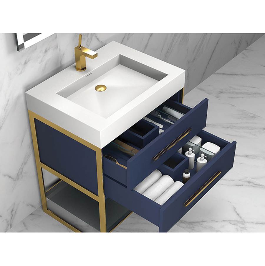 Madeli Silhouette 42'' Free Standing Vanity White/HW: Matte Black(MB)