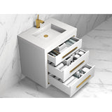 Madeli Villa 24'' Wall hung  Vanity Cabinet in White/HW: Polished Chrome(PC)
