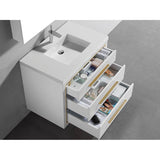 Madeli Villa 36'' Wall hung  Vanity Cabinet in White/HW: Black(MB)