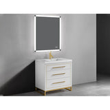 Madeli - Madeli Estate 30'' Free standing Vanity Cabinet in White/HW: Black(MB) - White With Matte Black