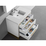 Madeli Estate 30'' Free Standing Vanity Cabinet in White/HW: Matte Black(MB)
