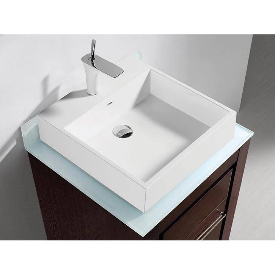 Madeli - Madeli Tempered Glass Countertop,  24'' x 22'' x 5/8'', Winter White - Winter White