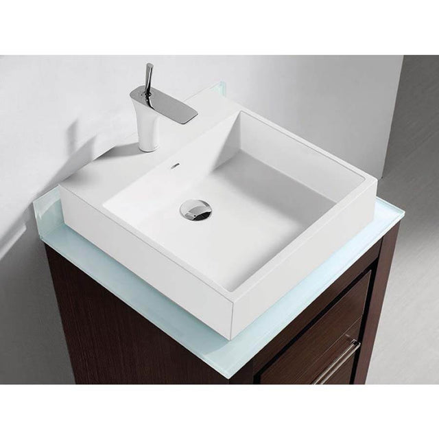 Madeli - Madeli Tempered Glass Countertop,  24'' x 22'' x 5/8'', Winter White - Winter White