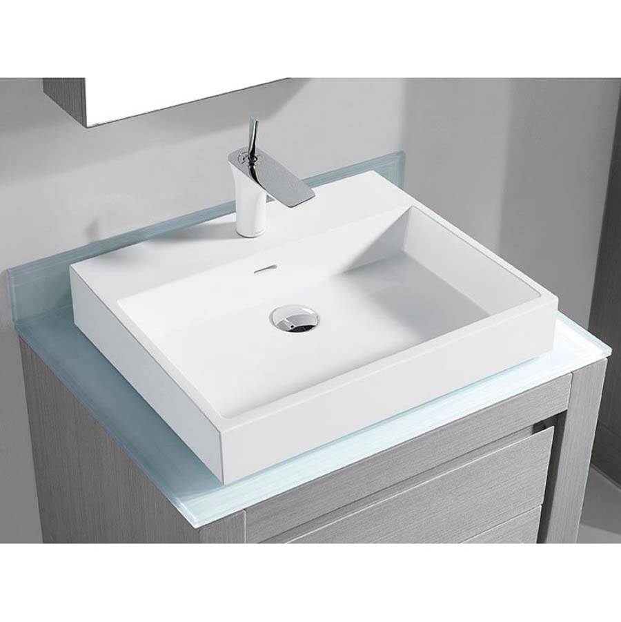 Madeli - Madeli Tempered Glass Countertop,  30'' x 22'' x 5/8'', Winter White - Winter White
