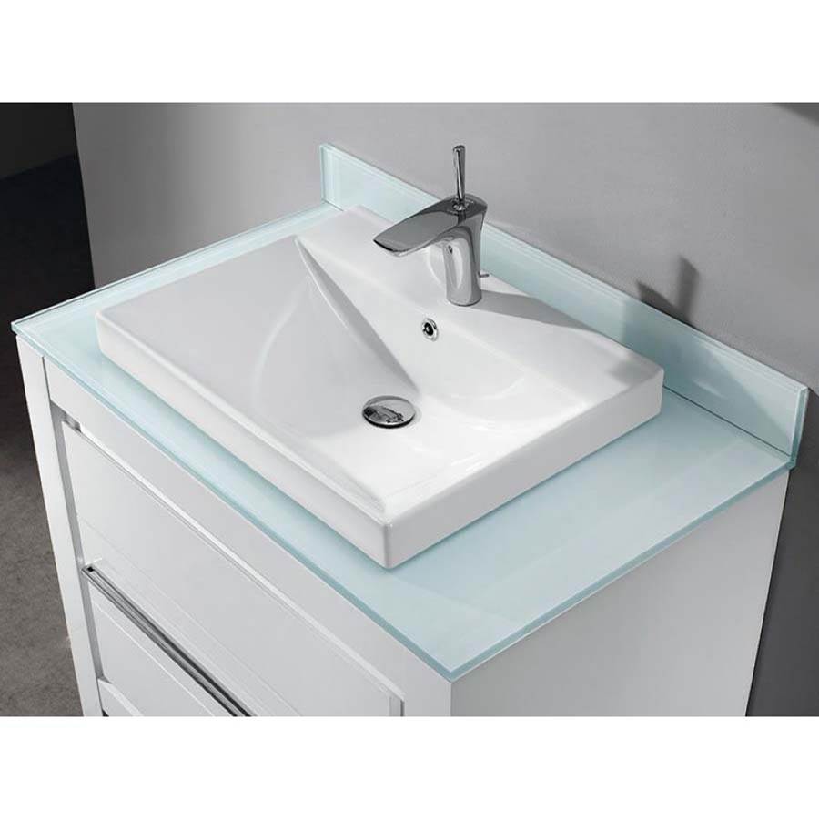 Madeli - Madeli Tempered Glass Countertop,  36'' x 22'' x 5/8'', Winter White - Winter White