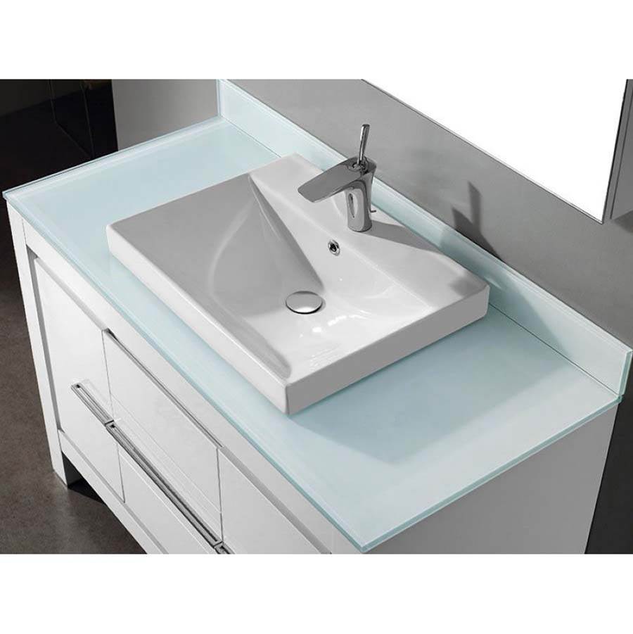Madeli - Madeli Tempered Glass Countertop,  48'' x 22'' x 5/8'', Winter White - Winter White