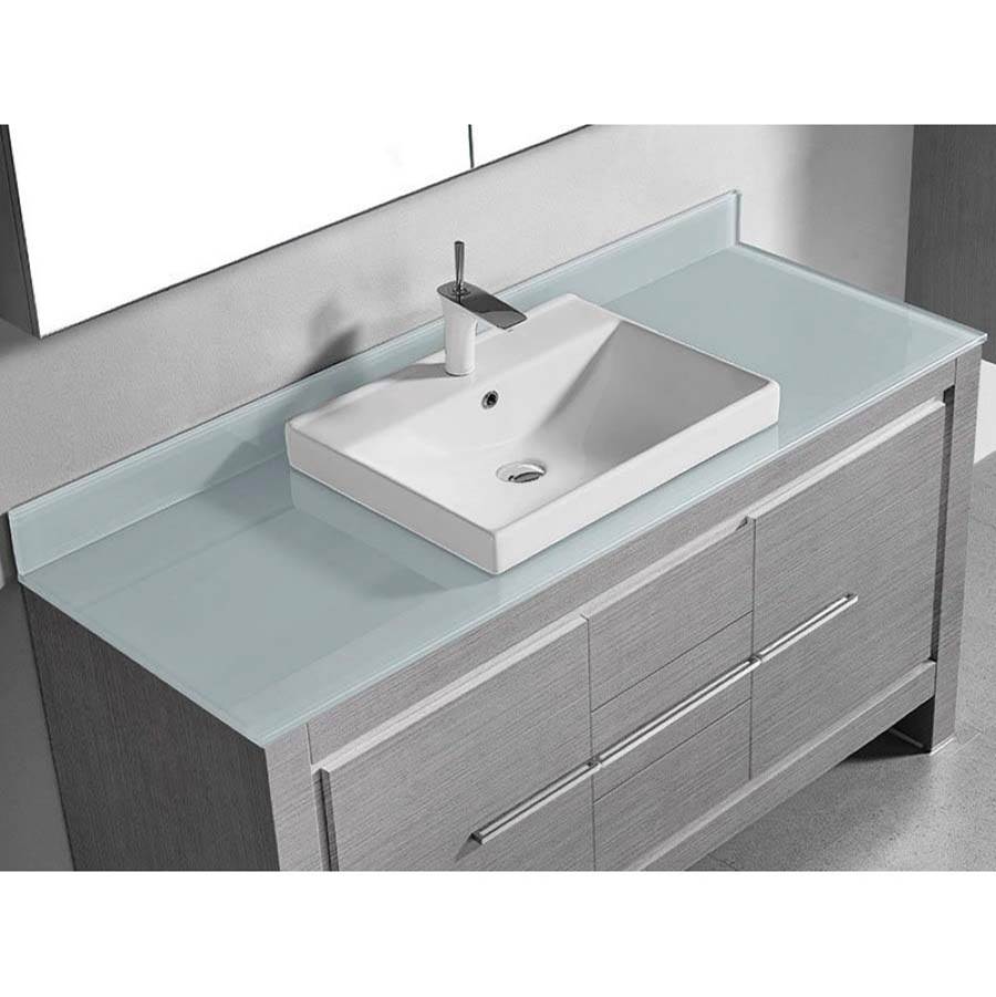 Madeli - Madeli Tempered Glass Countertop,  60'' x 22'' x 5/8'', Winter White - Winter White