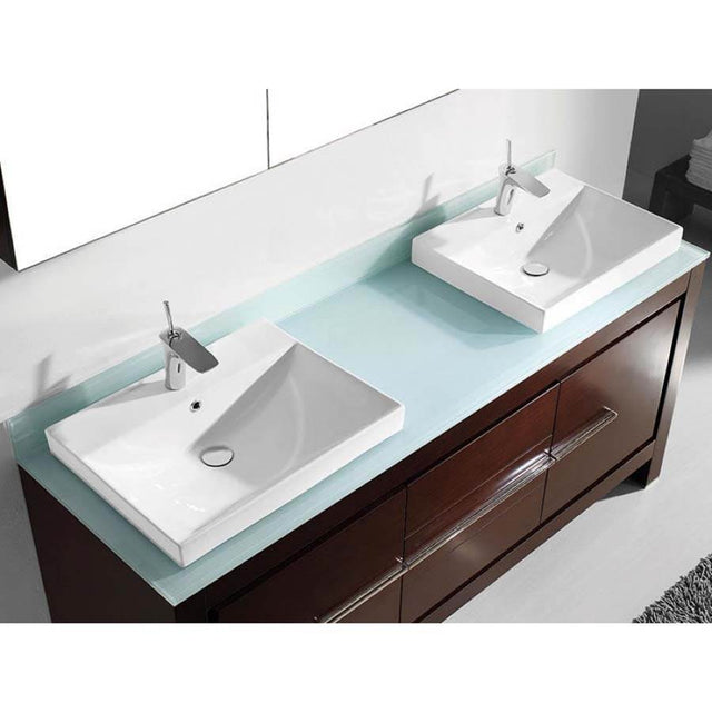 Madeli - Madeli Tempered Glass Countertop,  72'' x 22'' x 5/8'', Winter White - Winter White