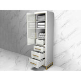 Madeli Estate 20''W x 18''D x 76''H Free Standing Linen Cabinet R Hinged In White/HW: Satin Brass(SB)