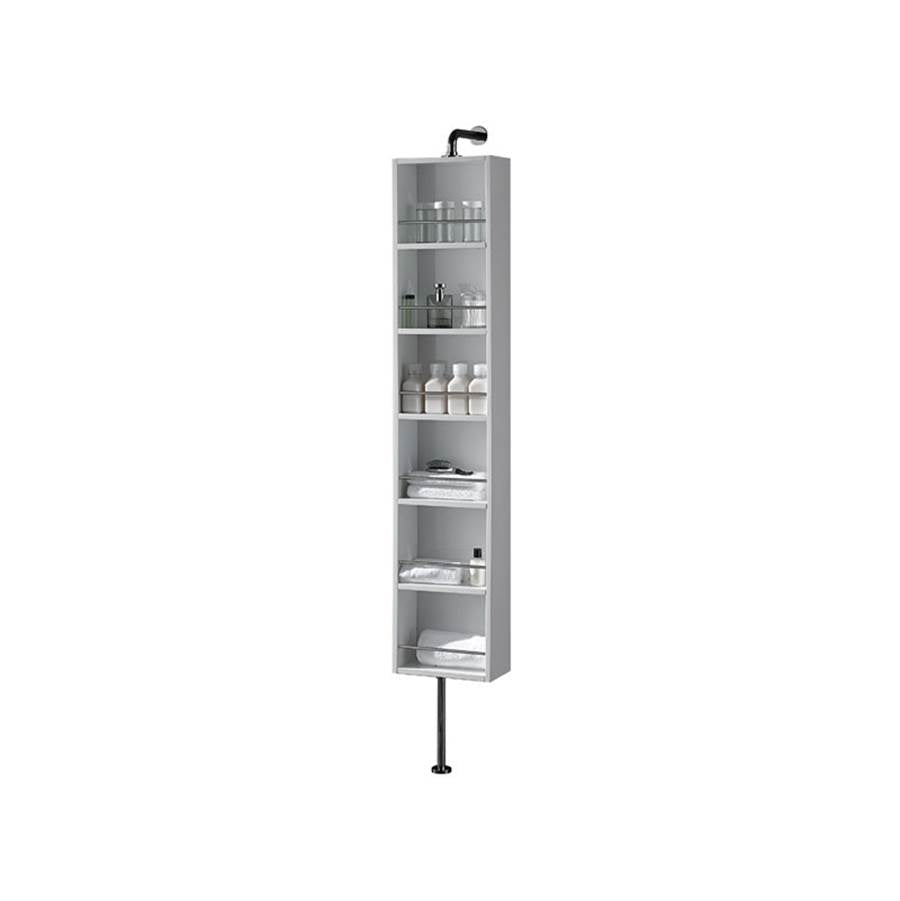 Madeli Rotating 12''W x 7''D x 60''H Rotating Linen Cabinet in White