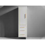 Madeli Villa 20''W x 18''D x 71''H Wall Hung Linen Cabinet L Hinged In White/HW: Matte Black(MB)