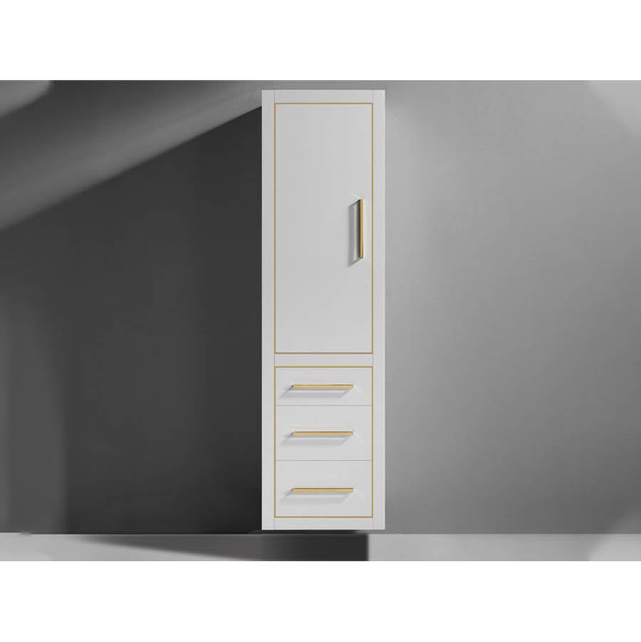 Madeli Villa 20''W x 18''D x 71''H Wall Hung Linen Cabinet L Hinged In White/HW: Polished Chrome(PC)