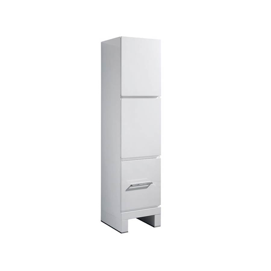 Madeli Vicenza 18''W x 18''D x 76''H Free Standing Linen Cabinet L Hinged In White/HW: Polished Nickel(PN)