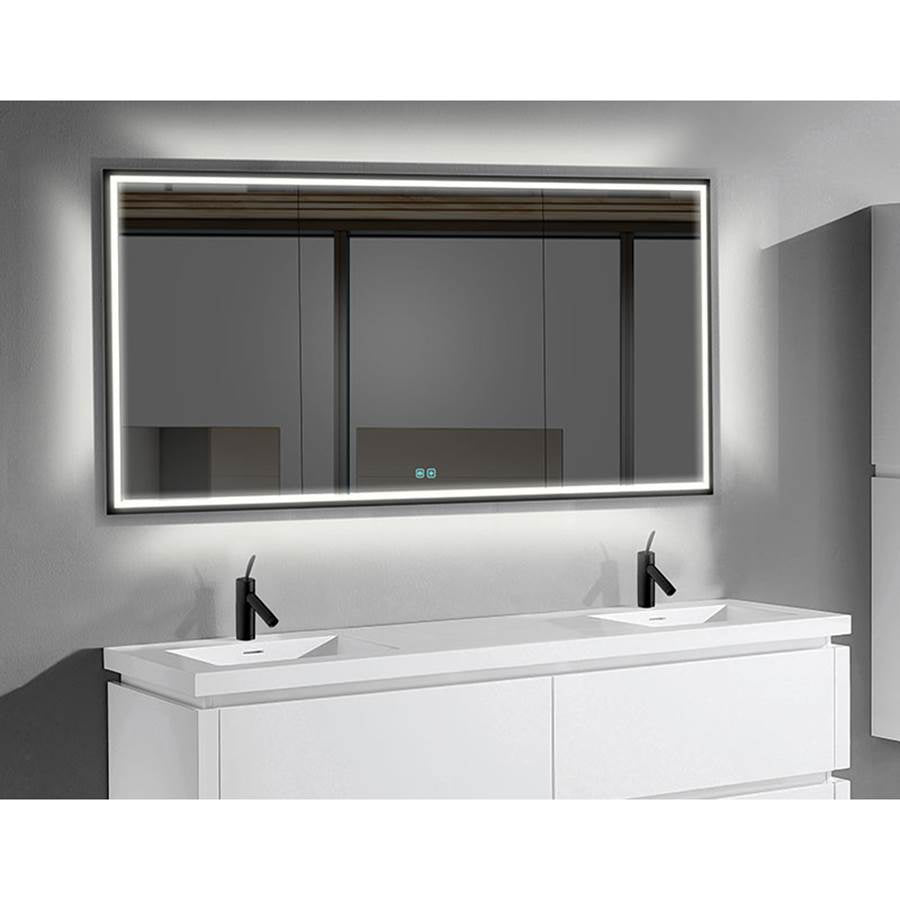 Madeli Illusion Lighted Mirrored Cabinet, Recessed Mount, 20'' x 30'' x 4-3/4'', L Hinged, Frame in Brushed Nickel, 2700/4000K Temperature, Deffoger, Dimmable, Three-direction Light Diffuser