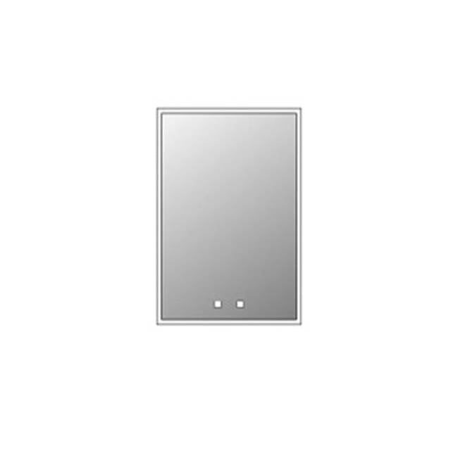 Madeli - Madeli Vanguard Lighted Mirrored Cabinet, Surface Mount, 20'' x 36'' x 4-3/4'', R Hinged, Side Kit in Matte Black, 2700/4000K Temperature, Deffoger, Dimmable, Three-direction Light Diffuser - Matte Black
