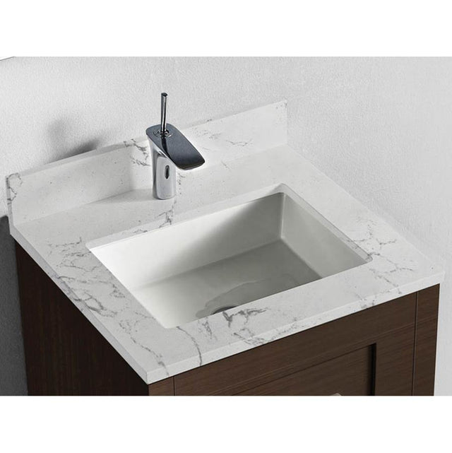 Madeli - Madeli Quartzstone Countertop,  24'' x 18'' x 3/4'', Single Faucet Hole in Silver Grey - Silver Grey