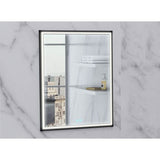 Madeli - Madeli Illusion Lighted Mirrored Cabinet, Recessed Mount, 24'' x 36'' x 4-3/4'', L Hinged, Frame in Matte Black, 2700/4000K Temperature, Deffoger, Dimmable, Three-direction Light Diffuser - Matte Black