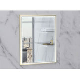 Madeli - Madeli Illusion Lighted Mirrored Cabinet, Recessed Mount, 24'' x 36'' x 4-3/4'', R Hinged, Frame in Satin Brass, 2700/4000K Temperature, Deffoger, Dimmable, Three-direction Light Diffuser - Satin Brass
