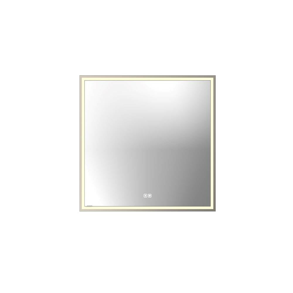 Madeli - Madeli Illusion Lighted Mirrored Cabinet, Recessed Mount, 30'' x 30'' x 4-3/4'', L Hinged, Frame in Brushed Nickel, 2700/4000K Temperature, Deffoger, Dimmable, Three-direction Light Diffuser - Brushed Nickel