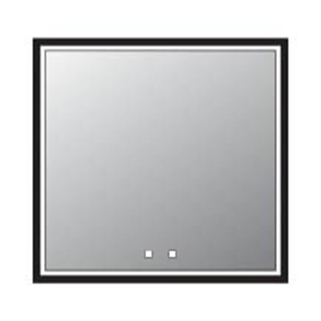 Madeli - Madeli Illusion Lighted Mirrored Cabinet, Recessed Mount, 30'' x 30'' x 4-3/4'', L Hinged, Frame in Matte Black, 2700/4000K Temperature, Deffoger, Dimmable, Three-direction Light Diffuser - Matte Black