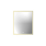 Madeli - Madeli Illusion Lighted Mirrored Cabinet, Recessed Mount, 30'' x 36'' x 4-3/4'', L Hinged, Frame in Satin Brass, 2700/4000K Temperature, Deffoger, Dimmable, Three-direction Light Diffuser - Satin Brass