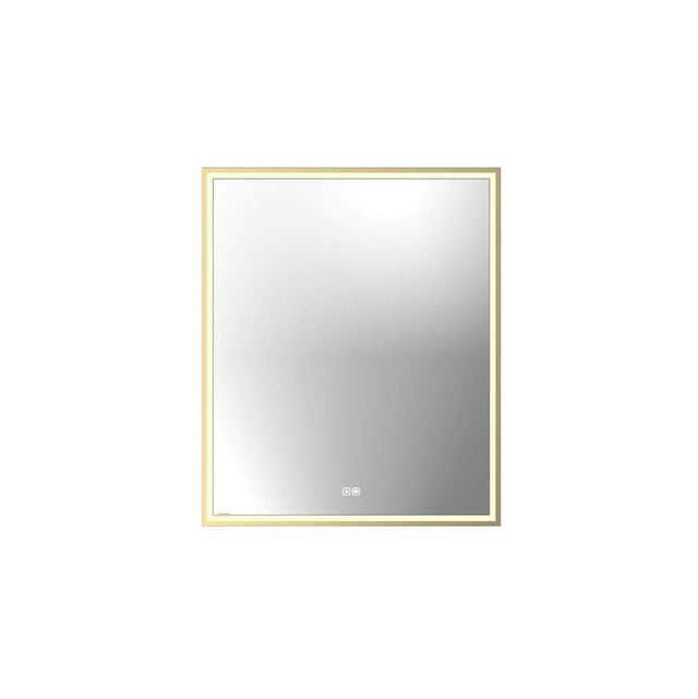 Madeli - Madeli Illusion Lighted Mirrored Cabinet, Recessed Mount, 30'' x 36'' x 4-3/4'', L Hinged, Frame in Satin Brass, 2700/4000K Temperature, Deffoger, Dimmable, Three-direction Light Diffuser - Satin Brass