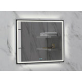 Madeli - Madeli Illusion Lighted Mirrored Cabinet, Recessed Mount, 36'' x 36'' x 4-3/4'', For Left Basin, Frame in Matte Black, 2700/4000K Temperature, Deffoger, Dimmable, Three-direction Light Diffuser - Matte Black