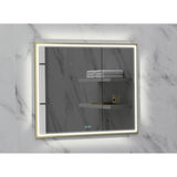 Madeli - Madeli Illusion Lighted Mirrored Cabinet, Recessed Mount, 36'' x 36'' x 4-3/4'', For Left Basin, Frame in Satin Brass, 2700/4000K Temperature, Deffoger, Dimmable, Three-direction Light Diffuser - Satin Brass